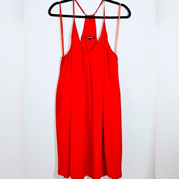 Gianni Bini Women's Red Cocktail Trapeze Mini Sleeveless Dress Size L - Picture 5 of 7